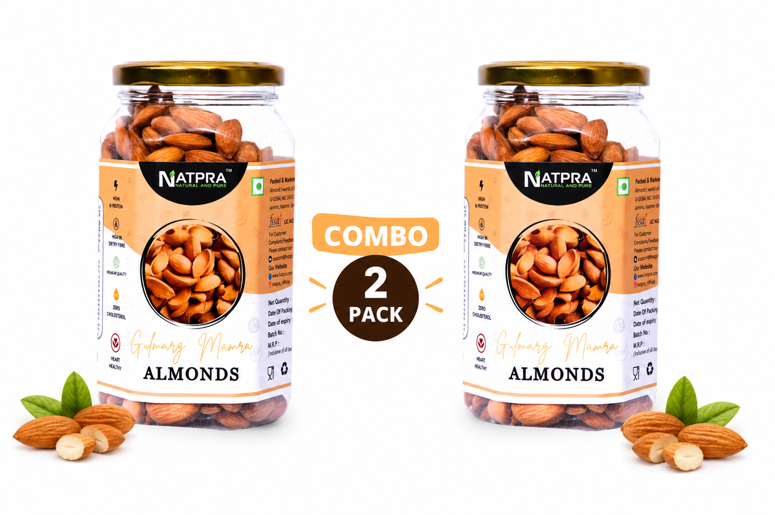 Kashmiri Mamra Almonds — 2 Box Combo